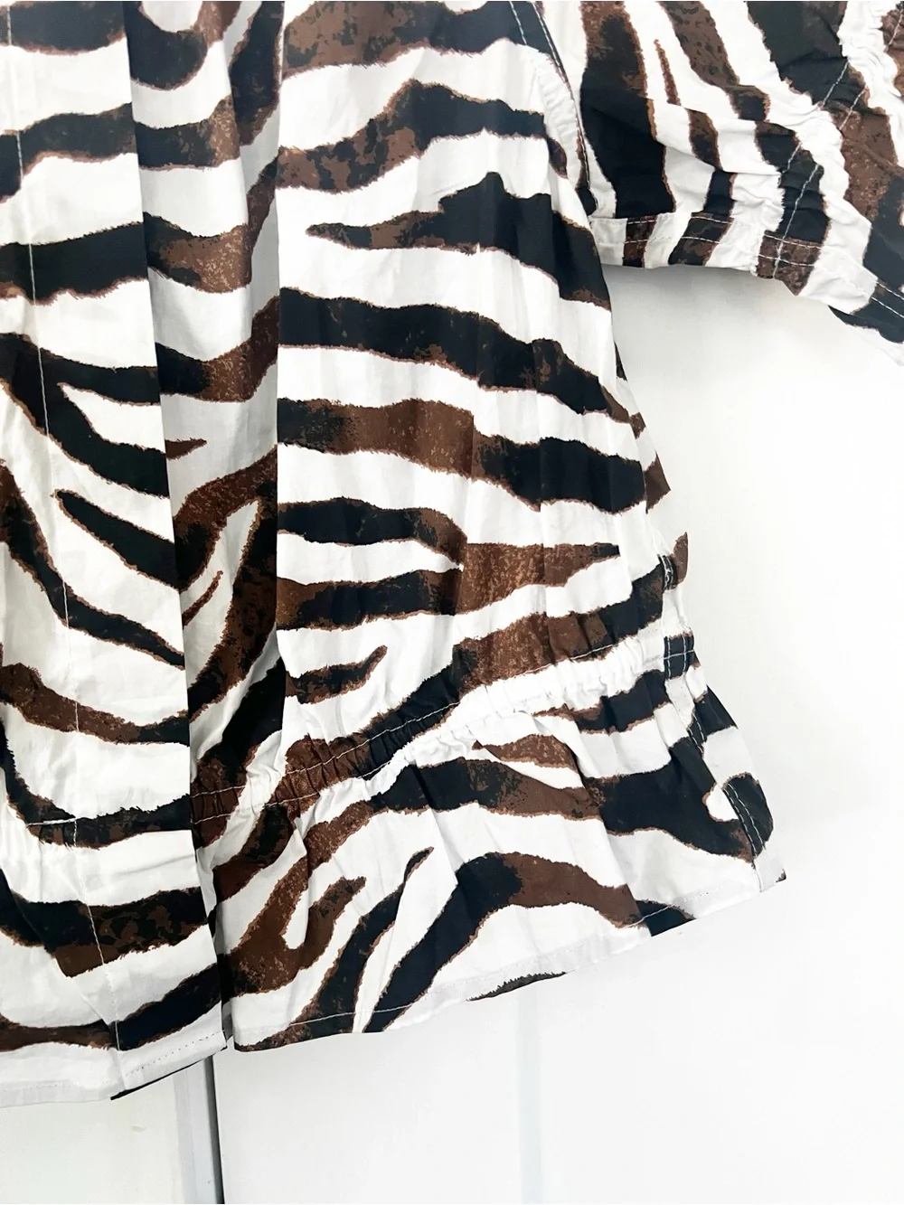 J.Crew Gathered Scoopneck Top in Zebra Stripe XS